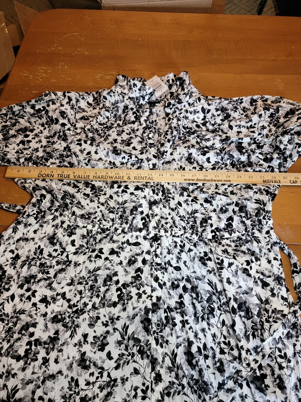 Torrid Poplin Mini Shirt Dress Ditzy Floral Black & White Sz 2X NWT - Picture 13 of 16